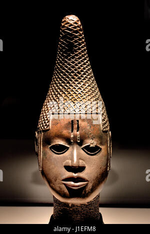 Commemorative Head of a Queen Mother (Iyoba) 16th century AD , from Benin, Nigeria Africa African Stock Photo