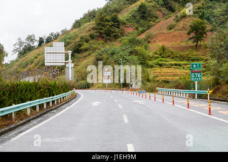 Guizhou, China.  Modern Highway in Guizhou Province. Stock Photo