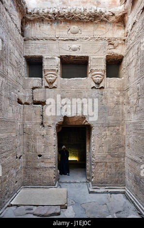 Wabet (purification chapel) inside Hathor temple in ptolemaic Dendera Temple complex, Qena, Egypt, Africa Stock Photo