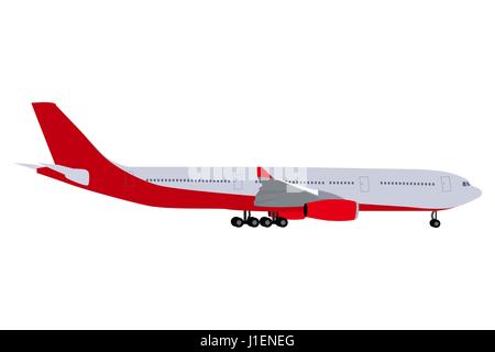 Passenger aircraft On white background Stock Vector