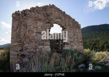 Old, abandoned stone building in the ghost town of Stateline, Utah. Stock Photo