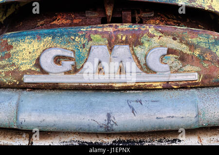 Closeup of a vintage GMC truck. Stock Photo