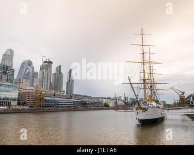 Buenos Aires - November 24, 2016: Museum Frigate Sarmiento President in Puerto Madero, Buenos Aires, Argentina on January 24, 2016 Stock Photo