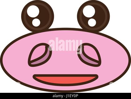 kawaii hippo cute face animal Stock Vector