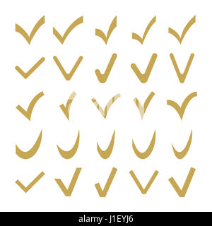 Set of Different Check Marks Stock Photo