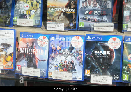 PlayStation games for sale in a supermarket Stock Photo - Alamy