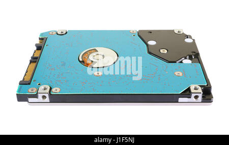 Internal hard disk drive of computer for storage data isolated on white background. Stock Photo