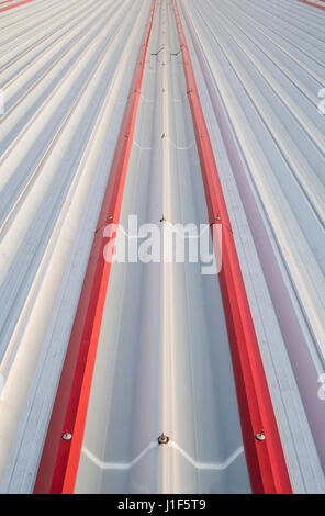 Skylight sheet used for light transmission into the building. Stock Photo