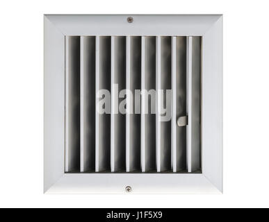 Grille of air conditioner system isolated on white background. Stock Photo