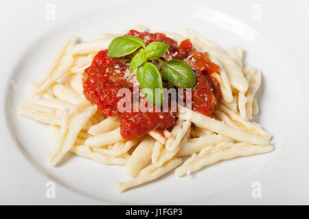 Capunti alla puttanesca an italian pasta dish Stock Photo