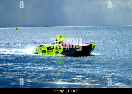 off shore cigarette boat racing Stock Photo