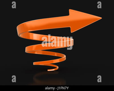 Spiral arrow.  Image with clipping path Stock Photo