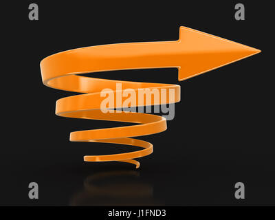 Spiral arrow.  Image with clipping path Stock Photo