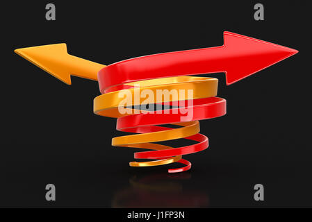 Spiral arrow.  Image with clipping path Stock Photo