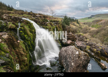 Loup of Fintry waterfall on the River Endrick, Stirling, Scotland, UK Stock Photo