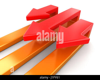 3d Arrows back. Image with clipping path Stock Photo