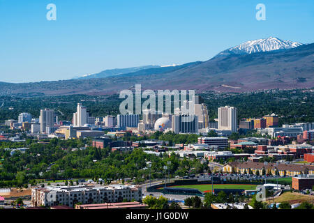 Aerial view of Reno, Nevada Stock Photo