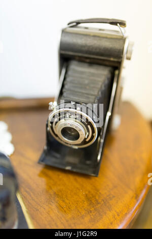 Old vintage Ensign folding camera Stock Photo