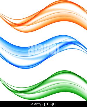 Abstract elegant light wavy lines set Stock Vector