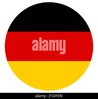 Round shaped  Illustration of the Flag of Germany Stock Photo