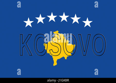 Kosovo flag icon. National flag of Kosovo on a pole illustration Stock  Photo - Alamy