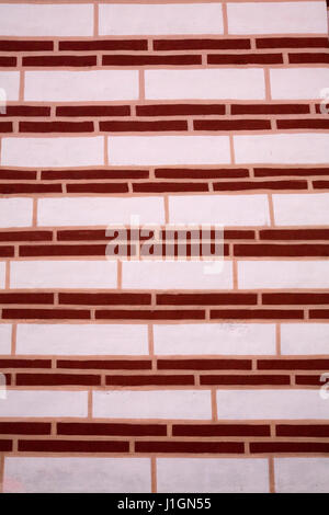 Brick details on the wall outside of the Nativity Church at the Rila Monastery, Rila, Bulgaria, Eastern Europe Stock Photo