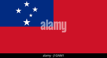 Illustration of the national flag of Samoa. Stock Photo