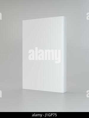 Front view of blank book cover white. 3d rendering Stock Photo