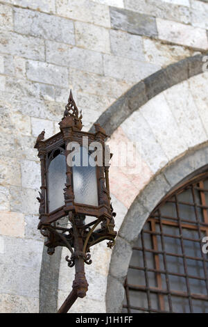 Siena, Italy. Street light in Duomo Square Stock Photo