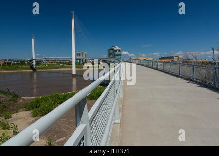 Footbridge Over Missouri River Stock Photo