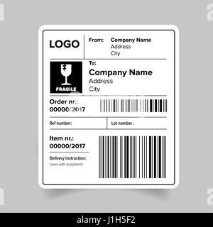 Shipping barcode sticker label template Stock Vector Image ...