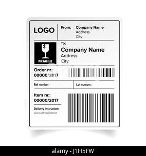 Shipping label template Stock Vector