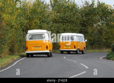 New Brazilian built water cooled VW camper van with an original 1975 Bay Window from Germany Stock Photo