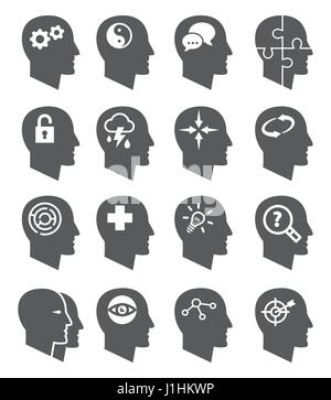 Psychology vector icons set Stock Vector