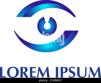 Vector logo design element on white background. Eye, optic Stock Vector