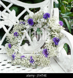 Purple and white wreath. Stock Photo