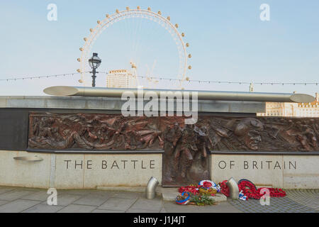 Bronze Battle of Britain monument by Paul day, Victoria Embankment, London, England Stock Photo