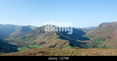 View from Hallin Fell towards Place Fell and Beda Head, Ullswater, Lake District, England Stock Photo