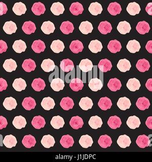 Cute Rose Flower Seamless Pattern Background Vector Illustration Stock Vector