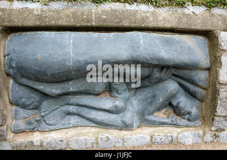 Caponi Art Park relief sculpture of Pompeii Underground. Eagan Minnesota MN USA Stock Photo