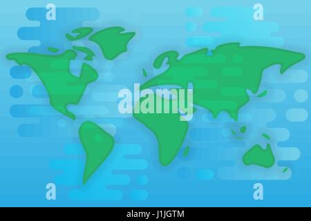 World map cartoon flat illustration Stock Vector