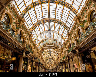 County Arcade interior at Christmas, Leeds, UK Stock Photo