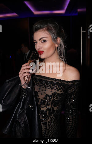 Westminster, UK. 20th Apr, 2017. Ella Dvornik ,blogger attends The annually National UK Blog Awards at Park Plaza Westminster Bridge, London. by See Li Stock Photo