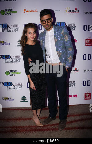 Westminster, UK. 20th Apr, 2017.Yusuf Omar and wife - CNN attend The annually National UK Blog Awards at Park Plaza Westminster Bridge, London. by See Li Stock Photo