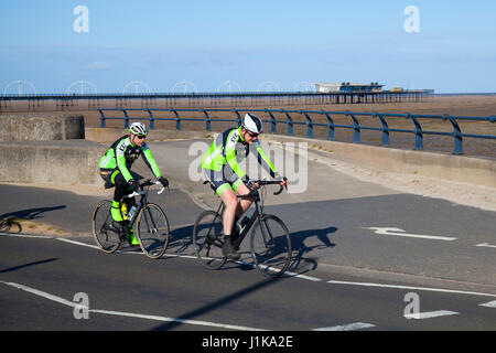 Southport, Merseyside, UK. UK Weather. 22nd April, 2017. Bright sunny but chilly start with temperatures expected to reach double figures in the north west. Credit: MediaWorldImages/AlamyLiveNews Stock Photo