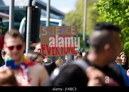 Bristol, UK. 22nd Apr, 2017. Banner in the crowd on the March for Science 'Science is for everyone' Credit: Rob Hawkins/Alamy Live News Stock Photo