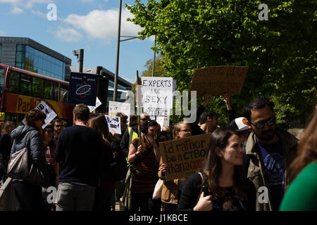 Bristol, UK. 22nd Apr, 2017. Hundreds of scientists and supporters from across the region join Bristol's March for Science Credit: Rob Hawkins/Alamy Live News Stock Photo