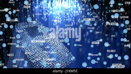 Digital composite of Composite image on interface in 3d Stock Photo