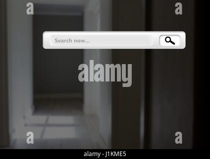 Digital composite of Search Bar with hall background Stock Photo