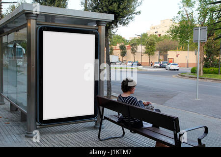 Bus Stop Bench Advertisement City Urban Transportation Blank White